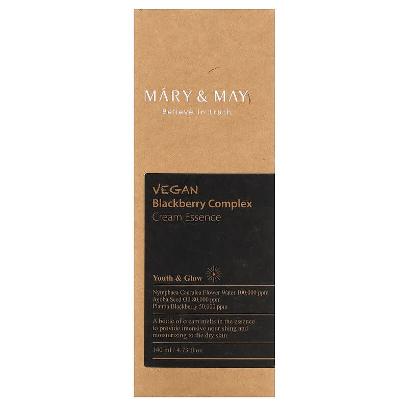Mary & May Vegan Blackberry Complex Cream Essence 140ml
ماري اند مي كريم ايسنس نباتي بخلاصة التوت الأسود 140مل